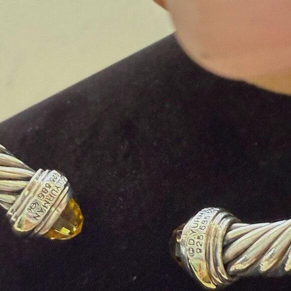 Silver And Gold Twisted Cuff Bracelet By David Yurman - Picture 7 of 14